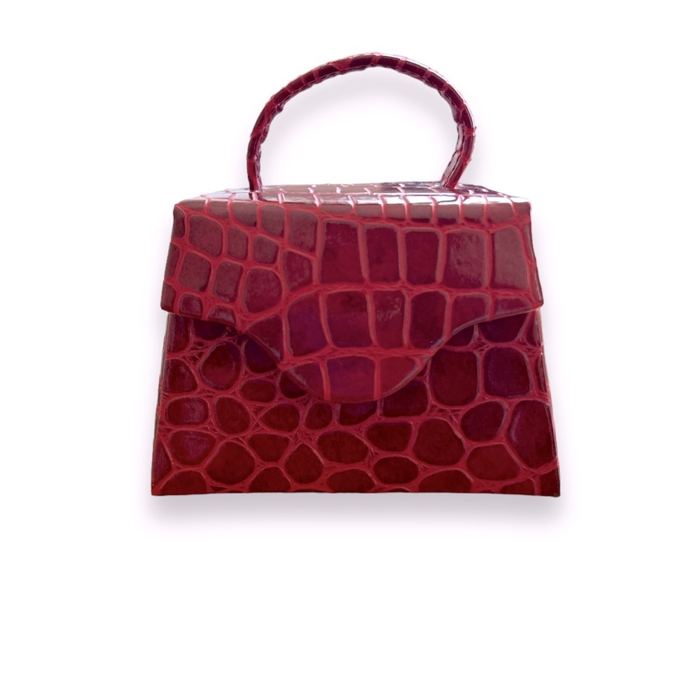 Croc Textured Handbag Jewelry Box